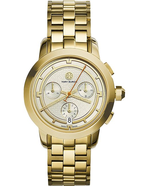 Tory Burch Metallic Trb1000 Gold-tone Chronograph Watch