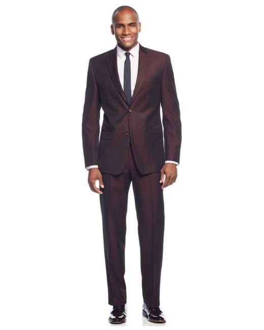 Sean John Purple Maroon Classic-fit Suit for men