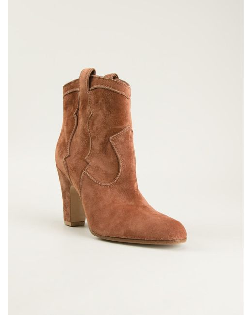 Gianvito Rossi Brown 'Mable' Western Boots