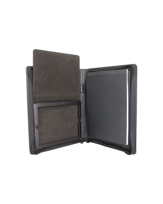 Tumi Black Mobile Accessory Leather Notepad Portfolio For Ipad for men