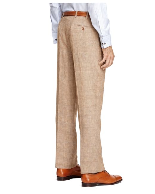 Brooks brothers Regent Fit Plaid Linen Suit in Brown for Men Lyst