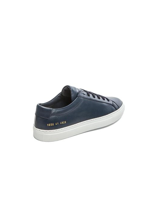 Common Projects Achilles Original Leather Low-Top Sneakers in Navy (Blue)  for Men | Lyst