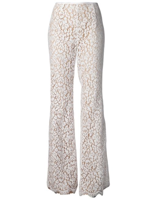 Michael Kors White Floral Lace Trousers