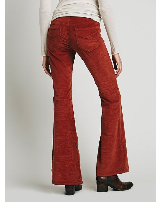 Free People Pull On Corduroy Flare in Red Lyst