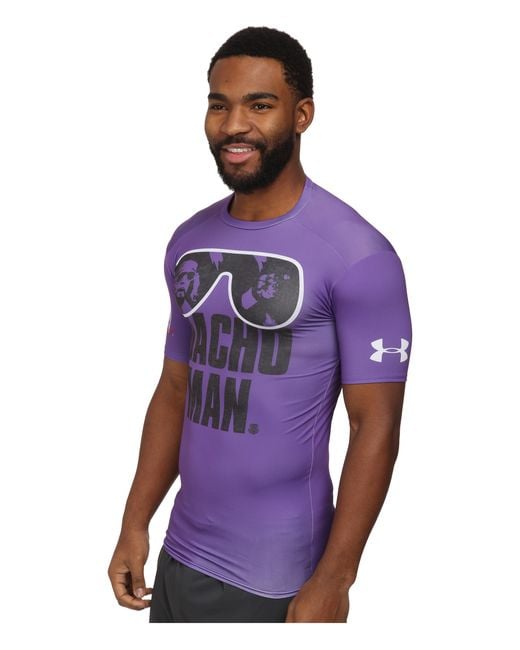 Under Armour Wwe Macho Man Compression S S Top in Purple for Men