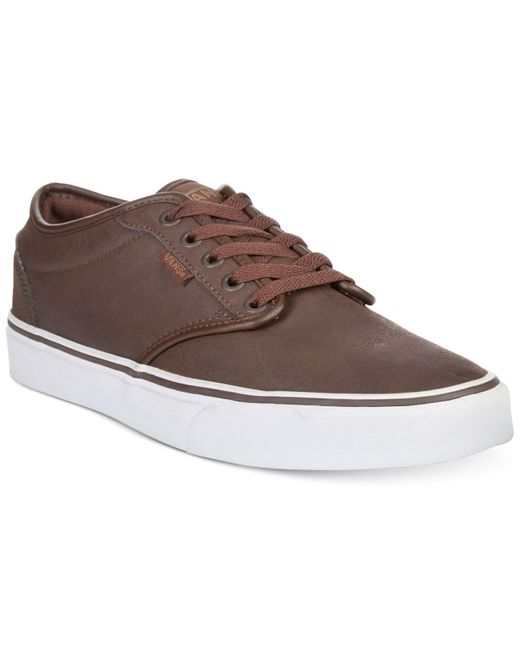 Vans Brown Atwood Buck Leather Sneakers for men