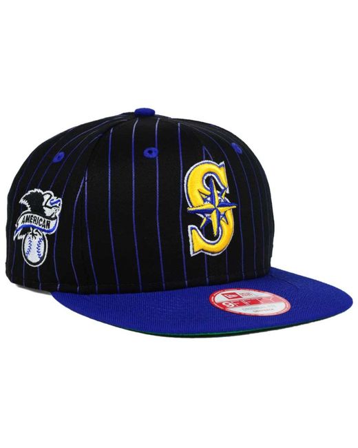 KTZ Seattle Mariners Vintage Pinstripe 9fifty Snapback Cap in Blue for