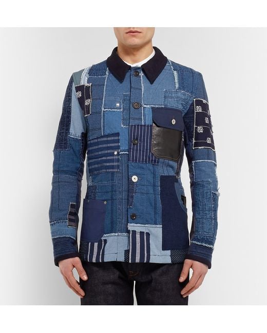 Junya Watanabe Blue Denim Patchwork Jacket for men