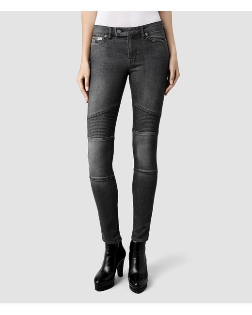 AllSaints Gray Biker Jeans/grey