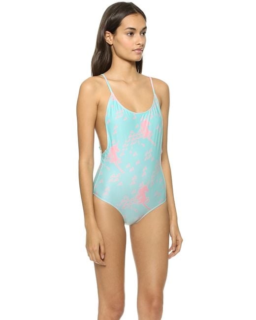 Beach Riot Tiny Prancer One Piece Swimsuit Multi in Blue Lyst Canada