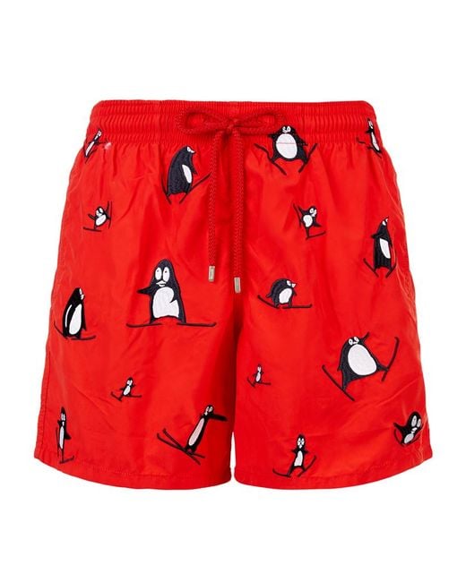 Vilebrequin Embroidered Penguin Mistral Swim Shorts for men