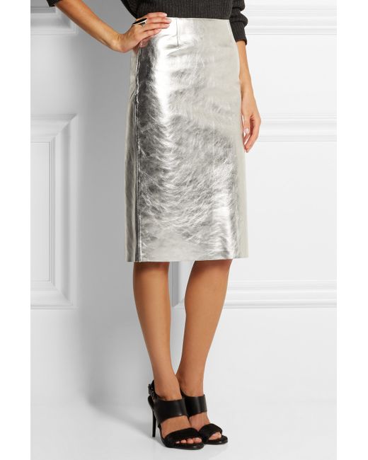Metallic midi cheap pencil skirt