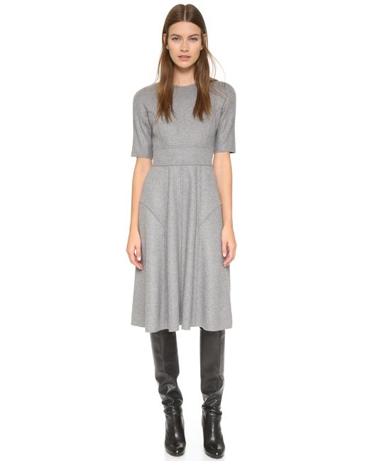 Lela Rose Reversible Cashmere Dress - Grey/black