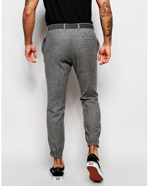 ASOS Slim Smart Joggers In Tweed in Gray for Men Lyst