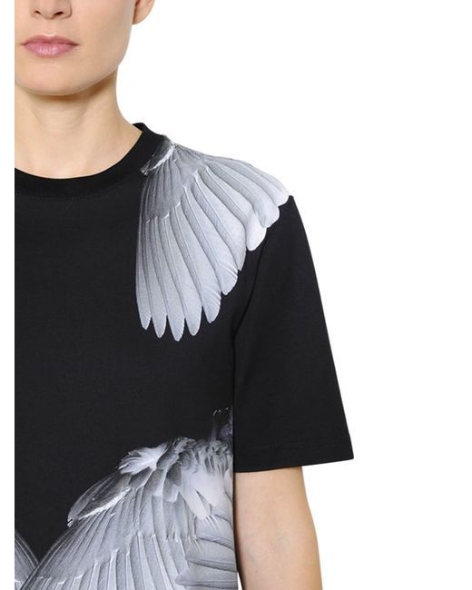 Givenchy Black Wings Printed Cotton Jersey T-shirt