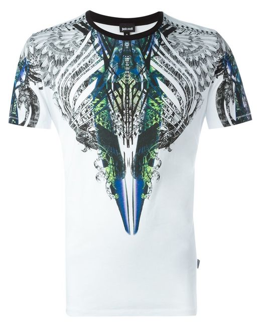 Just Cavalli Abstract Print T-shirt in White for Men | Lyst
