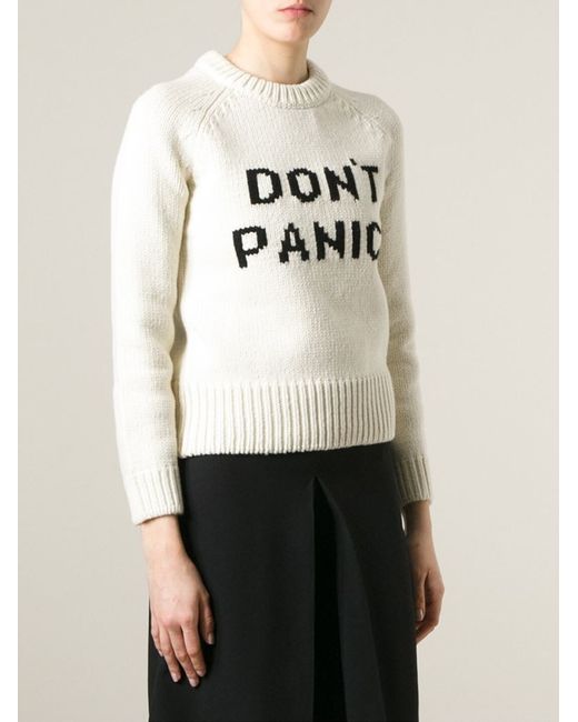 Marc By Marc Jacobs White 'Don'T Panic' Sweater