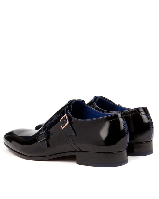 Ted Baker Black High Shine Monk Shoes for men