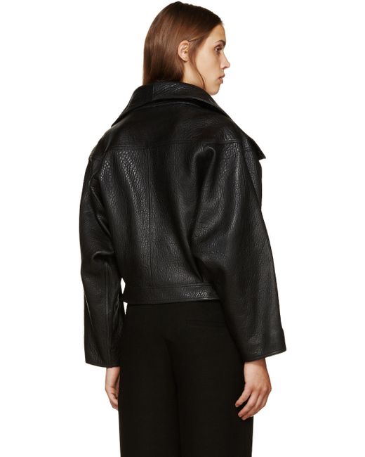 Loewe Black Dolman Sleeve Leather Jacket