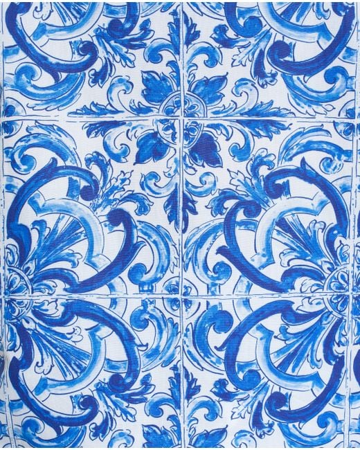 Dolce & Gabbana Blue Majolica-Print Top