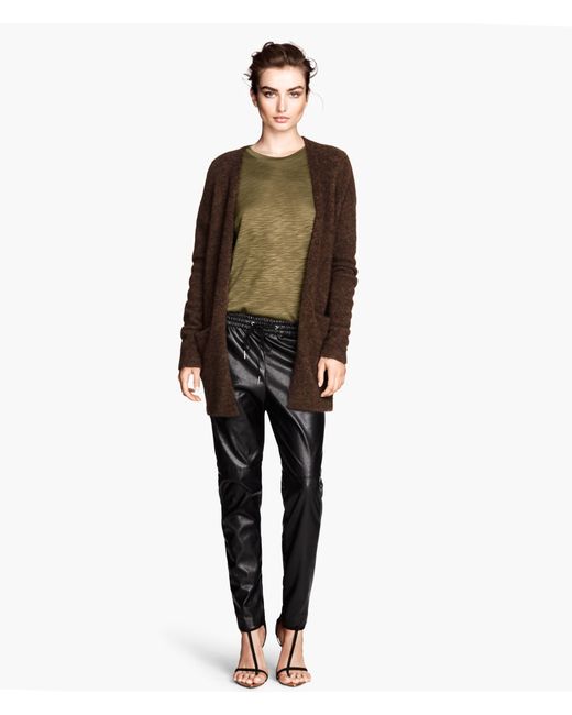 h&m leather joggers