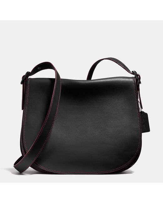 COACH Black Saddle Bag 35 In Glovetanned Leather