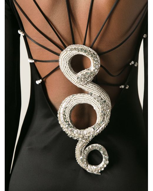 Roberto Cavalli Snake Back Evening Dress in Black | Lyst Roberto Cavalli Snake Back Evening Dress in Black | Lyst