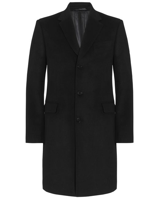 Jaeger Black Wool Cashmere Overcoat for men