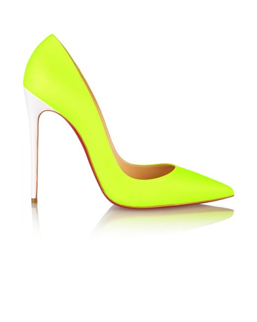 Christian Louboutin So Kate 120 Neon Leather Pumps in Yellow | Lyst