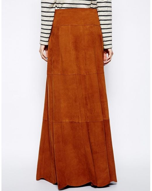Suede best sale maxi skirt