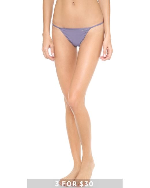 Calvin Klein Sleek Model Thong Cosmic in Purple Lyst