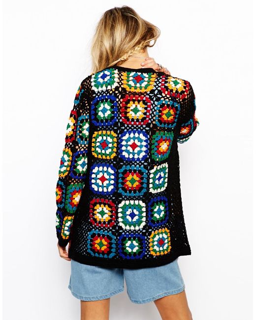 ASOS Premium Patchwork Crochet Cardigan 