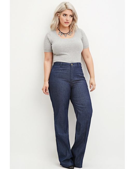 Plus Size Wide-leg Denim Pants 