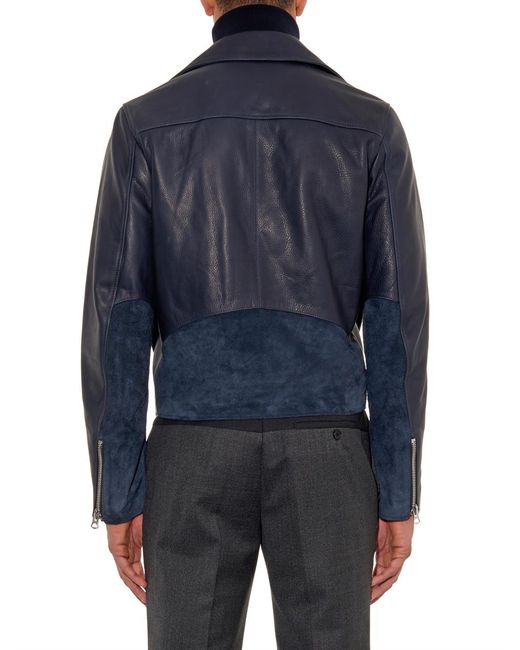 Acne Studios Gibson Leather Biker Jacket in Blue (Black) for Men | Lyst Acne Studios Gibson Leather Biker Jacket in Blue (Black) for Men | Lyst