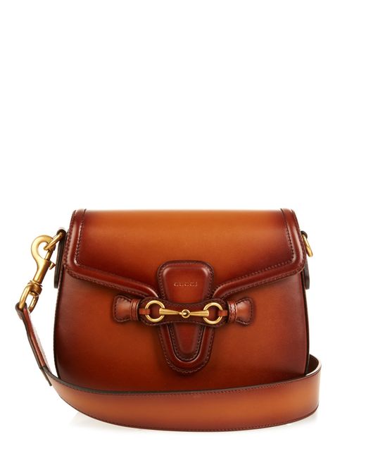 Gucci Lady Web Medium Leather Shoulder Bag in Brown | Lyst
