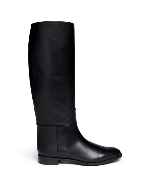 Stuart Weitzman 'equine' Leather Riding Boots in Black | Lyst