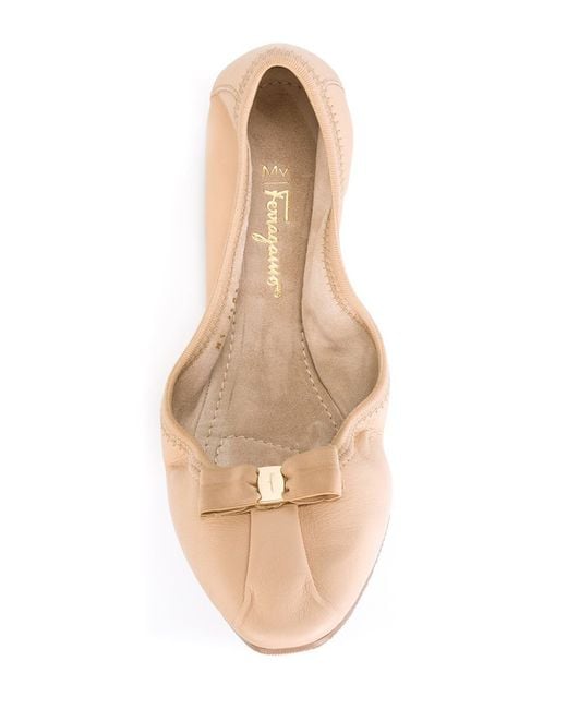 Ferragamo My Joy Ballet Flats in Natural Lyst