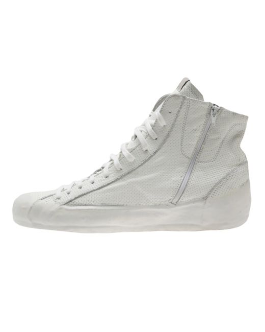 Oxs Rubber Soul White Leather High-Top Sneakers for men
