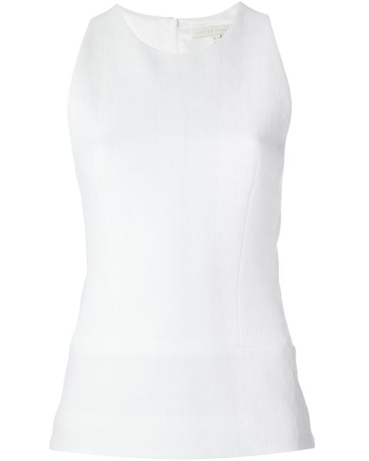 Victoria Beckham White Sleeveless Fitted Blouse
