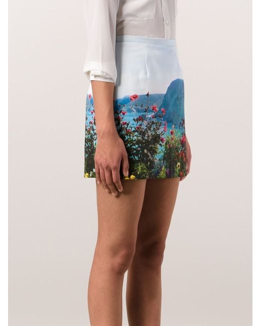 Paul Smith Multicolor Landscape Print Mini Skirt