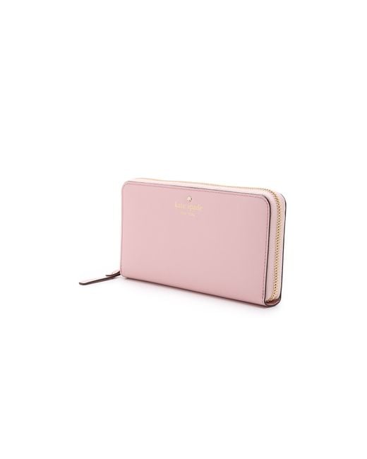 Kate Spade Lacey Zip Around Wallet in Pink | Lyst
