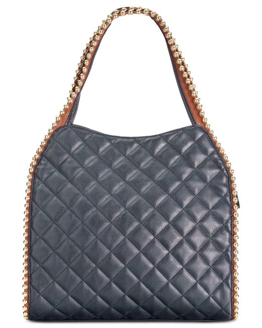 Big Buddha Blue Quilted Gold Ball Tote