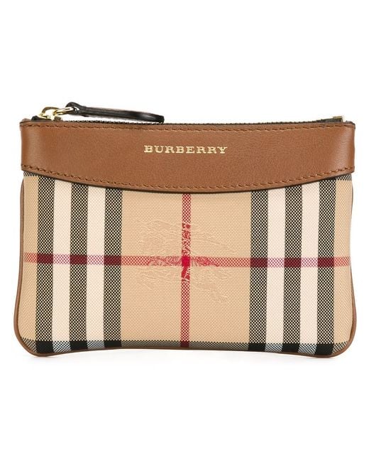Burberry House Check Coin Purse in Natural