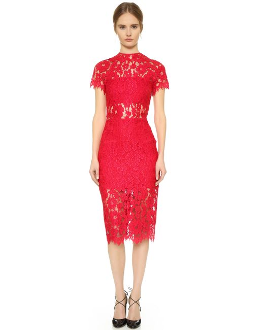 Alexis Leona Lace Dress - Red