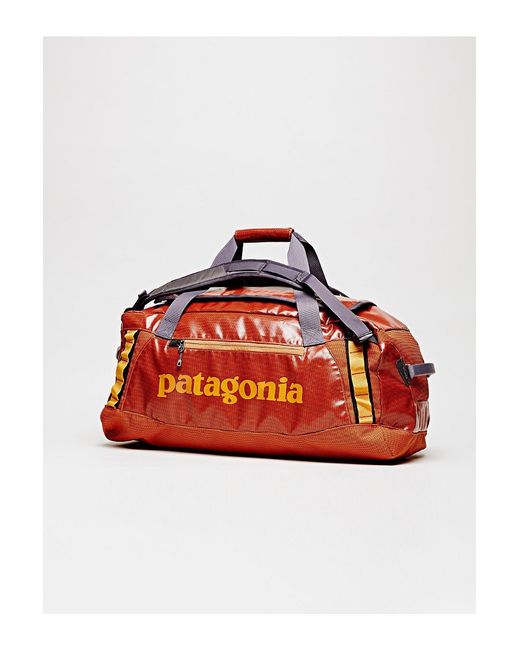 Patagonia Orange Black Hole 60L Duffel Bag for men