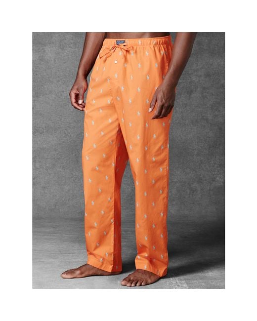 Polo Ralph Lauren Allover Pony Sleep Pant in Orange for Men | Lyst