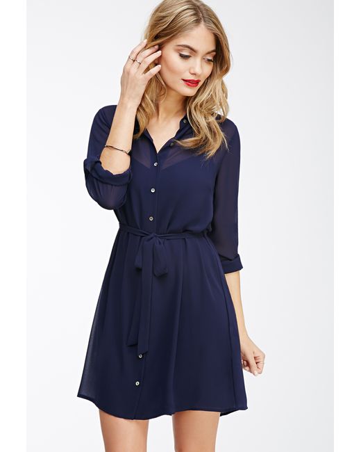 Forever 21 Contemporary Chiffon Button 