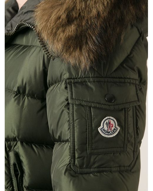 Moncler Green Byron Fur Hood Padded Jacket for men