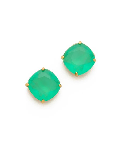 kate spade new york Green Small Square Stud Earrings