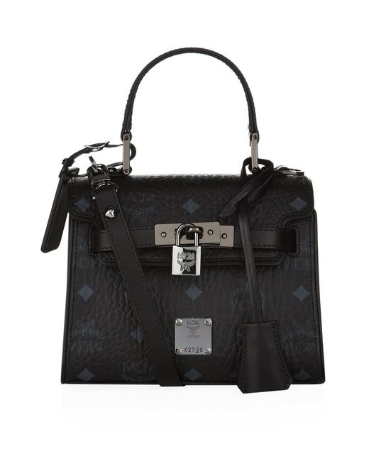 MCM Heritage Mini Satchel in Black Lyst UK